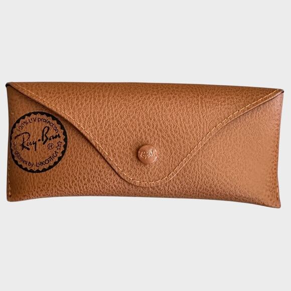 Ray Ban Leather Soft Sunglass Glasses Case Pouch Brown - Picture 3 of 5